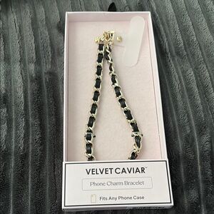 Velvet Caviar Black and Gold Phone Charm Bracelet